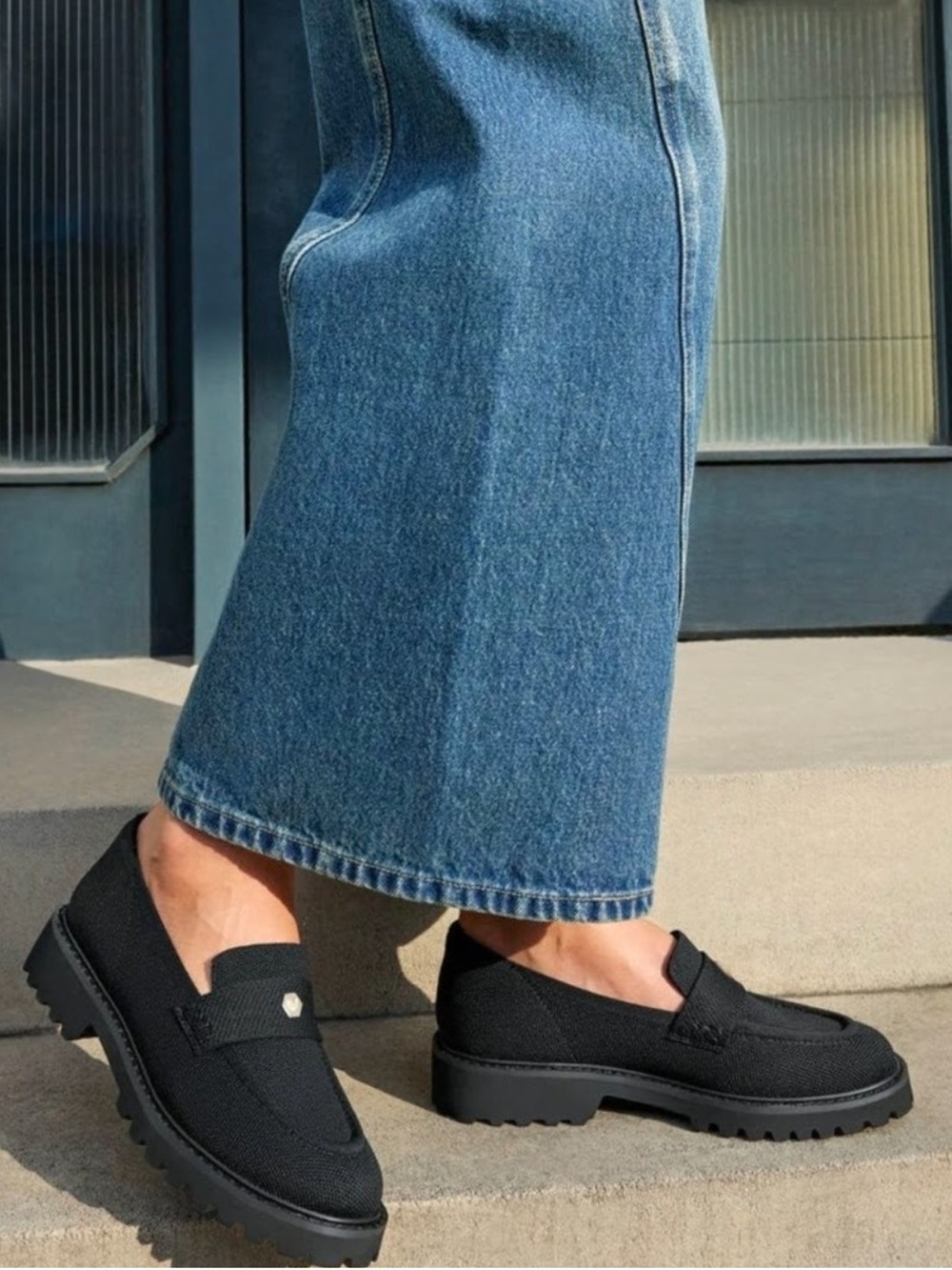 Vivaia Francesca Platform Chunky Penny Loafer Minimalist Black 36.5